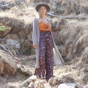 Wanderlux Animal Print Satin Wide Leg Pants